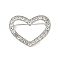 Heart Zinc Alloy Rhinestone Brooches for Backpack Clothes, Crystal, 29x37.5mm