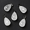 Natural Quartz Crystal Pendants, Rock Crystal Pendants, with Platinum Tone Brass Findings, Teardrop Charm, 20~21x11~12mm, Hole: 6x3.5mm