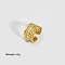 Elegant European and American Stainless Steel Cuff Ring for Women, Golden