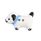 Dog Ceramic Buttons, 2-Hole, Blue, 16x23.5x7mm, Hole: 1.8mm