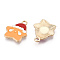 Eco-Friendly Zinc Alloy Pendants, with Enamel, Cadmium Free & Nickel Free & Lead Free, Star with Nightcap, Light Gold, Sandy Brown, 18.5x16x2mm, Hole: 2mm