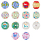 14Pcs 7 Colors AB Color Transparent Crackle Acrylic Round Beads, Halloween Ghost Bead, with Enamel, Mixed Color, 19.5x20.5mm, Hole: 3mm, 2pcs/color