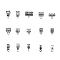 Tibetan Style Alloy Tube Bails, Loop Bails, Bail Bead, Lead Free, Mixed Shapes, Antique Silver, 120pcs/set