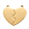 304 Stainless Steel Split Pendants, Double Heart , Golden, 24.5x25x1.4mm, Hole: 1.8mm