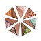 Opaque Resin and Walnut Wood Pendants, Triangle Charms, with Glitter Powder & Gold Foil, Mixed Color, 35~36.5x30.5~31x3~3.5mm, Hole: 2mm