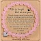 Fashion Natural Rose Quartz Beads Stretch Bracelets, Alloy Heart Charms Bracelets without Paper Card