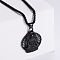 Retro Rock Punk Buddha Stainless Steel Pendant Necklaces, Black