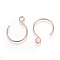 Ion Plating(IP) 304 Stainless Steel Earring Hooks, with Horizontal Loop, Rose Gold, 19x15mm, Hole: 2mm, 20 Gauge, Pin: 0.8mm