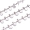 Handmade Brass Curb Chains, Long-Lasting Plated, with Spool, Soldered, Flat Round Charms, Real Platinum Plated, 1.5mm, about 32.8 Feet(10m)/roll