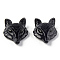 Synthetic Blue Goldstone Pendants, Top Drilled Beads, with Black Onyx Eye, Fox Head, 41x29.5~30.5x13~14.5mm, Hole: 1.6mm
