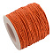 Eco-Friendly Waxed Cotton Thread Cords, Macrame Beading Cords, for Bracelet Necklace Jewelry Making, Dark Orange, 1mm, about 100yards/roll