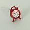Alloy Miniature Ornaments, Micro Landscape Home Dollhouse Accessories, Pretending Prop Decorations, Clock, Red, 12x7x17mm