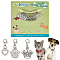 12Pcs 3 Styles Heart/Crown/Paw Print Alloy Pet Pendant Decorations, with Alloy Lobster Claw Clasps, Platinum, 26~31mm, 4pcs/style