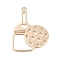Brass Pendants, Cadmium Free & Nickel Free & Lead Free, Pickleball Charms, Real 18K Gold Plated, 28x21x1.5mm, Hole: 1.6mm