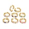 Star Clear Cubic Zirconia Finger Ring for Girl Women, Real 18K Gold Plated Brass Enamel Open Cuff Ring, Mixed Color, US Size 4 3/4(15.4mm)