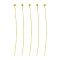 Brass Ball Head Pin, Golden, 45x0.5mm, 24 Gauge, Head: 1.8mm