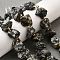 Raw Rough Natural Sesame Jasper/Kiwi Jasper Beads Strands, Nuggets, with Seed Beads, 11.5~14.5x9~16x7~15.5mm, Hole: 1.2~1.4mm, about 16~17pcs/strand, 7.87''~8.27''(20~21cm)