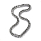 Non-Tarnish 304 Stainless Steel Cuban Link Chain Necklaces with Skull Clasps, Stainless Steel Color, 23.98 inch(60.9cm)
