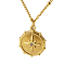 Stylish 304 Stainless Steel Sunbeam Pendant Necklaces for Women Daily Wear, Real 18K Gold Plated, 16.54 inch(42cm)