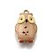 Alloy Enamel Pendants, Animal Charm, Owl, 18x12x6.5mm, Hole: 1.2mm