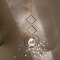 Quartz Crystal Big Pendant Decorations, Hanging Sun Catchers, Rhombus, Clear, 335mm, Hole: 11mm