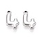 304 Stainless Steel Pendants, Number 4, Stainless Steel Color, 16.5x10x3mm, Hole: 1.6mm