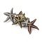 Punk Vintage Hair Accessories, Tibetan Style Alloy Hair Barrette, Starfish, Mixed Color, 100x42x18mm
