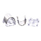 Alloy & Plastic Base Buckles, Hair Findings, for DIY Hair Tie Accessories, Platinum, 9x8mm, Inner Diameter: 5mm, 100sets/bag