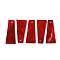 Freshwater Shell Pendants, Spray Painted, Trapezoid, Red, 31x12~13x1.5~2mm, Hole: 1.8mm