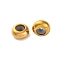 Ion Plating(IP) 202 Stainless Steel Beads, with Rubber Inside, Slider Beads, Rondelle, Golden, 8x4mm, Hole: 1.5mm