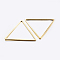 Brass Linking Rings, Plated, Triangle, Golden, 23.5x27x0.8mm, Inner Diameter: 22x24mm