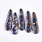 Synthetic Regalite/Imperial Jasper/Sea Sediment Jasper Pendants, Dyed, Teardrop, Mauve, 45x12x4mm, Hole: 1.2mm