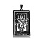 201 Stainless Steel Pendants, Laser Engraved Pattern, Tarot Card Pendants, Gunmetal, The Emperor IV, 40x24x1mm, Hole: 8x4mm