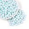 Opaque Baking Paint Glass Seed Beads, Round Hole, Rondelle, Light Cyan, 8~8.5x5mm, Hole: 1.2~1.4mm, about 865pcs/pound