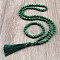 Synthetic Malachite Round Beaded Pendant Necklaces & Bracelets Sets, 850mm & 180mm