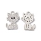 Brass Micro Pave Cubic Zirconia Pendants, Cadmium Free & Lead Free, Clear, Cat, Platinum, 17x11x1.5mm, Hole: 1.8mm