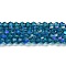 Transparent Electroplate Glass Beads Strands, AB Color Plated, Faceted, Bicone, Steel Blue, 2.9~3.3mm, about 135~140pcs/strand, 38~40cm