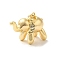 Brass Micro Pave Clear Cubic Zirconia Pendants, Cadmium Free & Nickel Free & Lead Free, with Jump Ring, Elephant, Real 18K Gold Plated, 15x20x9mm, Hole: 3mm