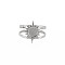 201 Stainless Steel Open Cuff Finger Ring Enamel Settings, Sun with Flat Round, Stainless Steel Color, US Size 8(18.1mm), Tray: 6mm