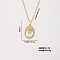 Elegan Brass Micro Pave Cubic Zirconia Oval with Women Pendant Necklace for Women, Golden, 15.75 inch(400mm)