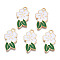 Alloy Enamel Pendants, Cadmium Free & Lead Free, Light Gold, Flower, White, 24.5x14.5x1.5mm, Hole: 2mm