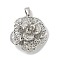 Rack Plating Brass Pendants, Long-Lasting Plated, Lead Free & Cadmium Free, Flower Charms, Platinum, 33x31.5x16.5mm, Hole: 5x8mm