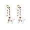 304 Stainless Steel Enamel Pendants, Giraffe, Ion Plating(IP), Golden, 25.5x15x4mm, Hole: 1.8mm