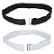 2Pcs 2 Colors Simple Polyester Shirt Stay Belt, Adjustable Hidden Belt for Shirt Rack Shirt Clips, Black and White, 43-1/4 inch(110cm), 1Pc/color