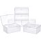 Polypropylene(PP) Storage Containers Box Case, with Lids and Hanger Hole, Rectangle, White, 12.8x10.4x2.7cm, Inner Size: 12.4x10cm, Hole: 7mm