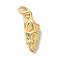 Rack Plating Brass Charms, Cadmium Free & Lead Free, with Jump Ring, Long-Lasting Plated, Real 18K Gold Plated, 15x6x5mm, Hole: 3mm