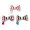 3Pcs 3 Colors Glass Seed Beaded Bowknot Pendants, with 304 Stainless Steel Jump Rings & Teardrop, Mixed Color, 25.5x28.5x8mm, Hole: 3mm, 1pc/color