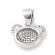 Латунные микро проложить кубического циркония подвески KK-C012-03P-06-2
