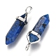 Кулоны из далматинской яшмы с двойной окантовкой и острым концом G-F295-04O-2