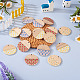 16 шт. подвески из смолы и дерева с двухцветной печатью WOOD-BT0001-13-5
